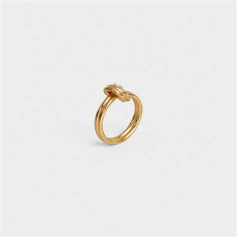 celine double knot ring|Knot Double Ring in Brass with Gold finish .